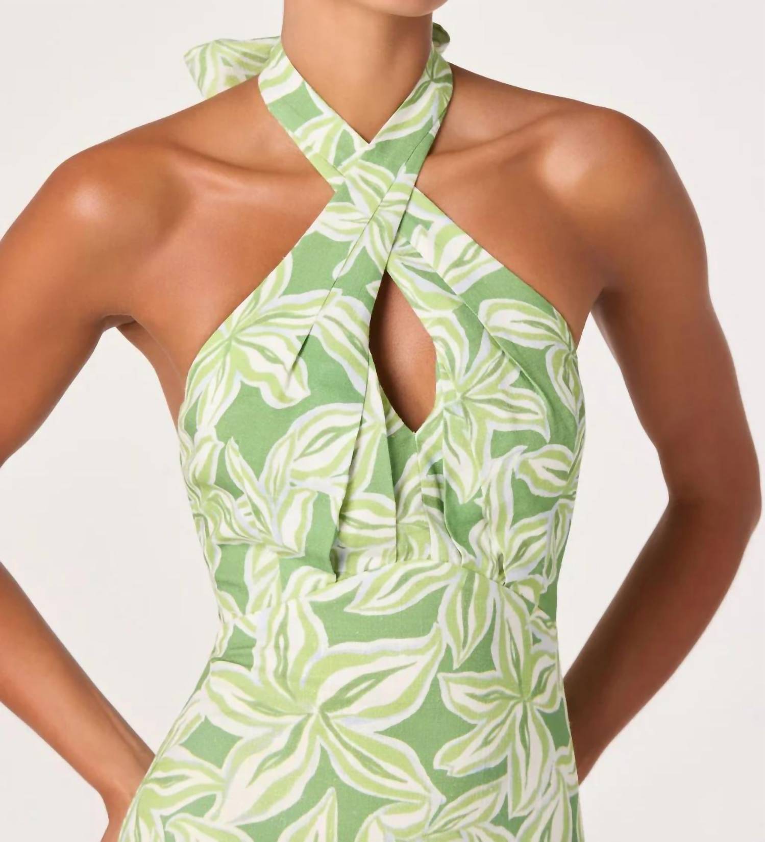 Astr - Anita Halter Keyhole Midi Dress