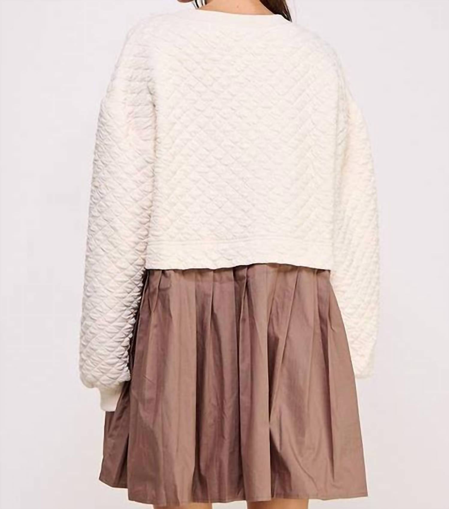 Ces Femme Casey Mini Flare Skirt Dress in cream - women's dress - view 4