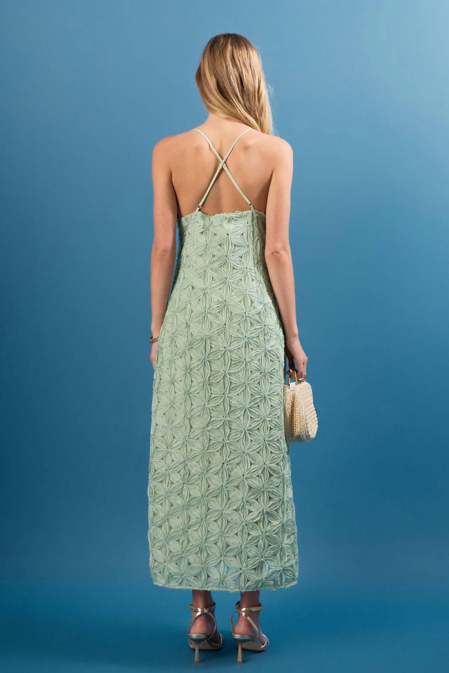 Endless Rose - Lace Spaghetti Strap Maxi Dress