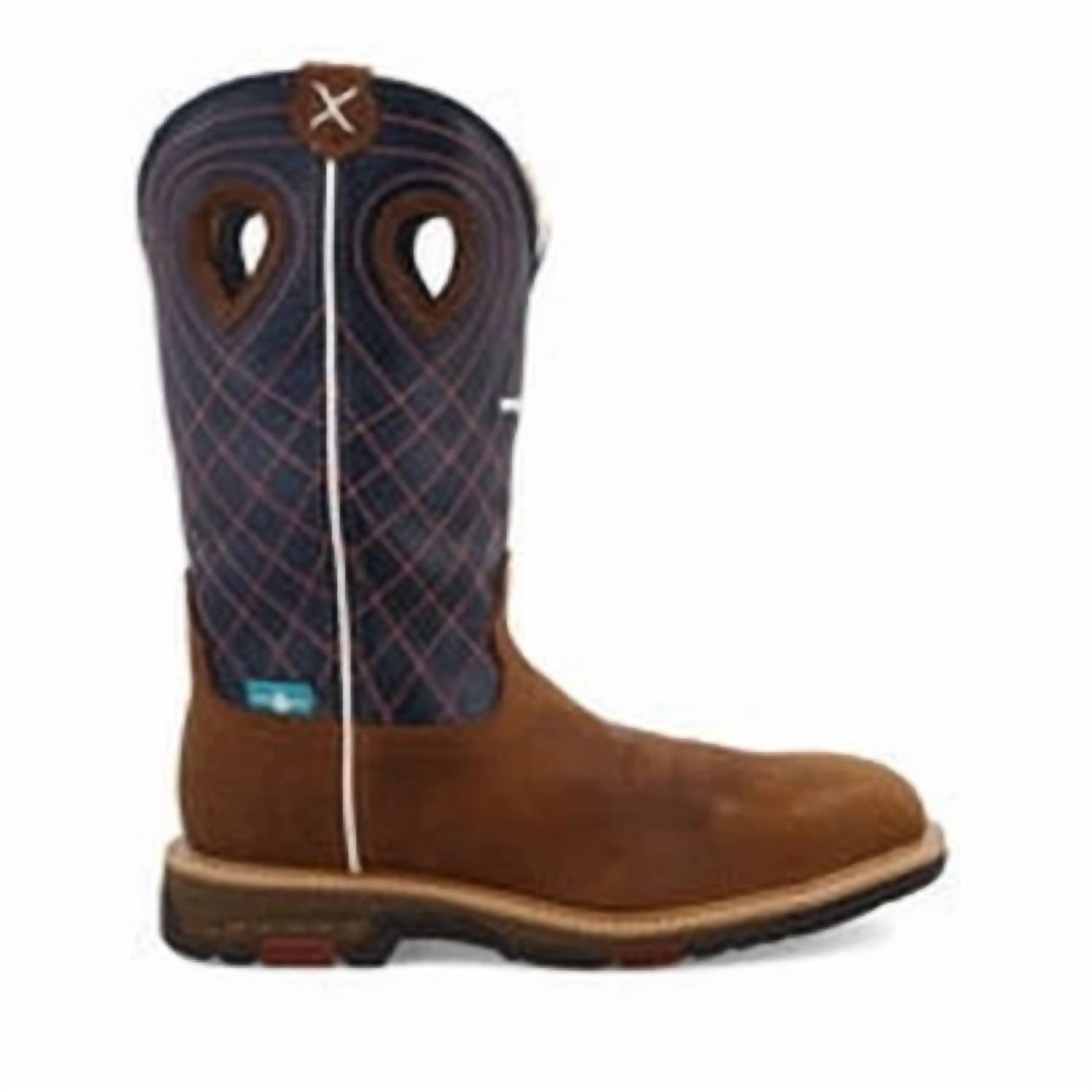 TWISTED X Women's Western Work Boot in brown navy - women's shoe