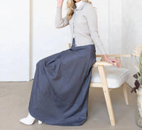 Byrd - Tia Elegant Flare Side Zipper Maxi Skirt