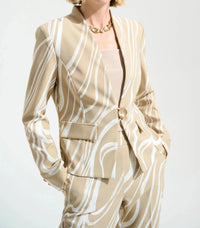 Joseph Ribkoff - Abstract Print Fitted Blazer Jacket