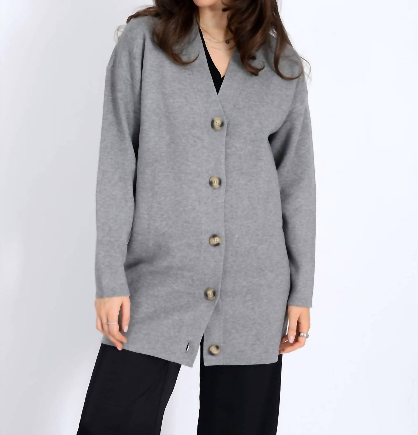 RD Style Abella Long Cardigan in grey - women's cardigan