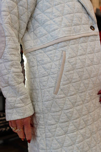 Thml - Long Quilted Jacket With Suede Detail