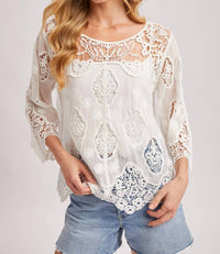 Bluivy - Boho Sheer Crochet Top