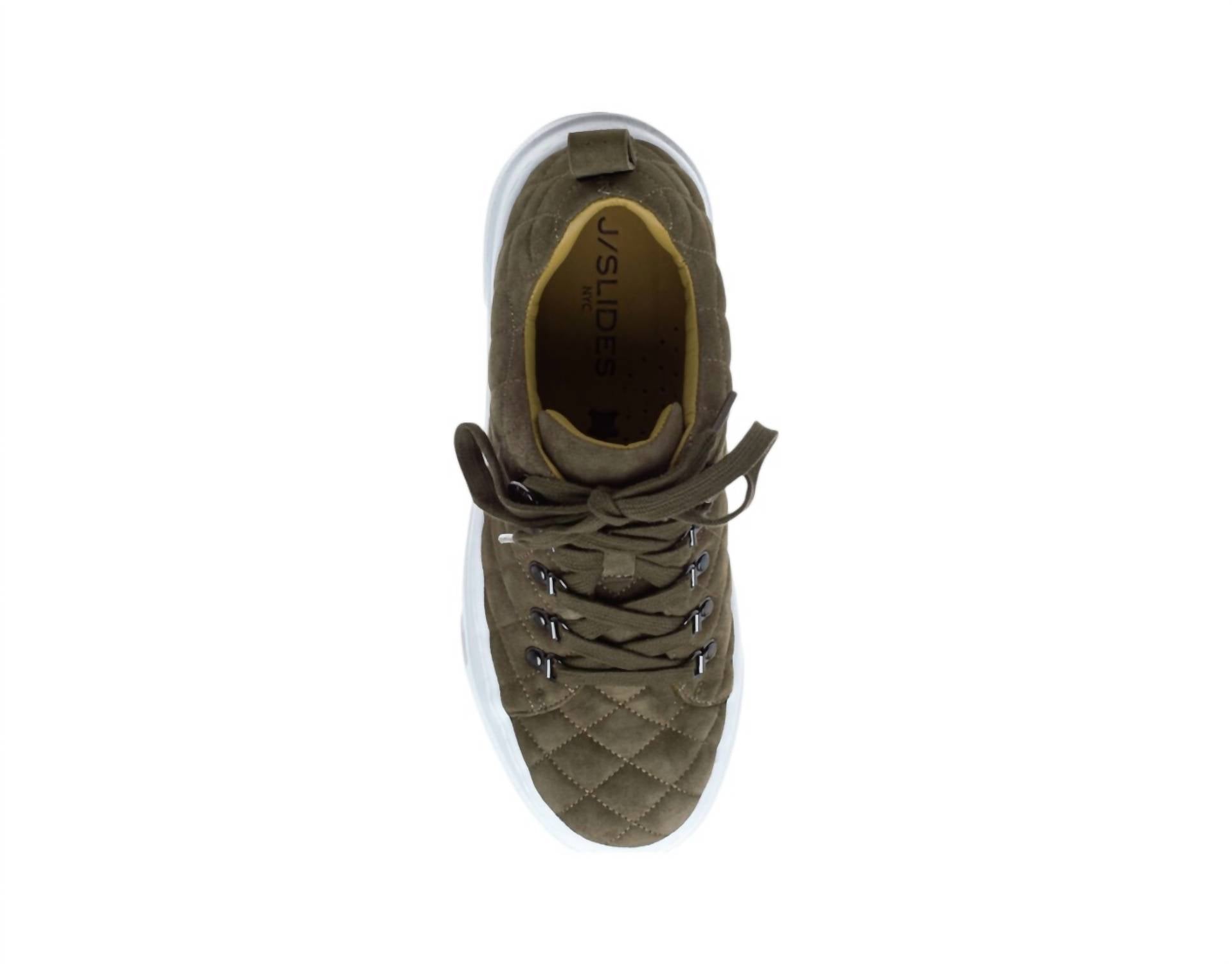 J/SLIDES Women's Aimee Sneakers in khaki suede - women's sneaker - view 4