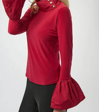 Joseph Ribkoff - Funnel Neck Flounce Sleeve Top