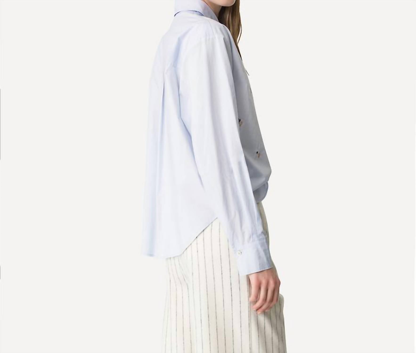 Forte Forte - En Fleur Embroidery Cropped Cotton Poplin Shirt