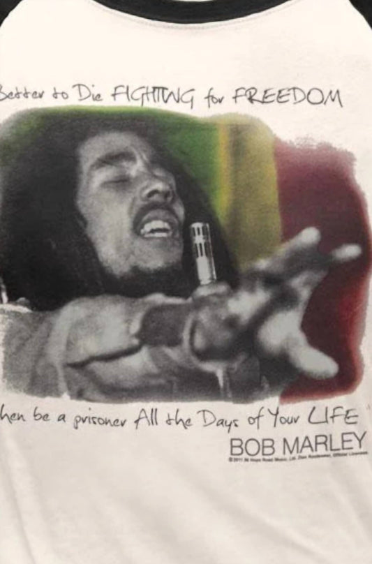 Bob Marley - Teen's Quotes Juniors Raglan Baseball Tee