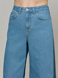 L'Agence - Beau High Rise Wide Leg Contrast Pants