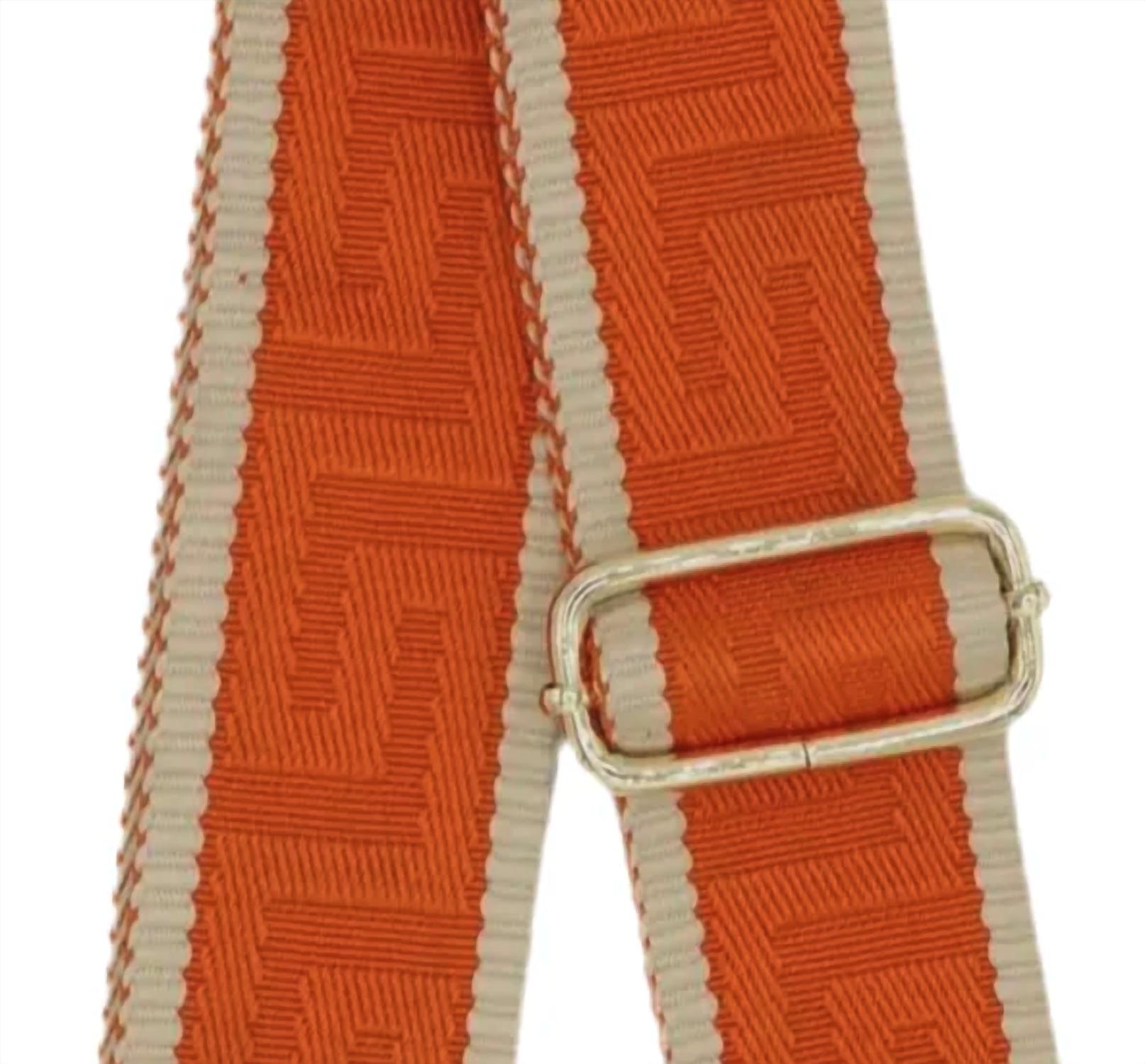 Made in Italy Women's Woven Guitar Style Bag Strap in italy women s woven guitar style bag strap in burnt orange - women's item - detail view