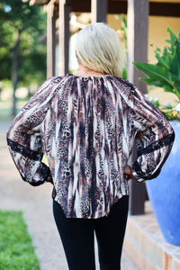 Fiery Feline Boho Top