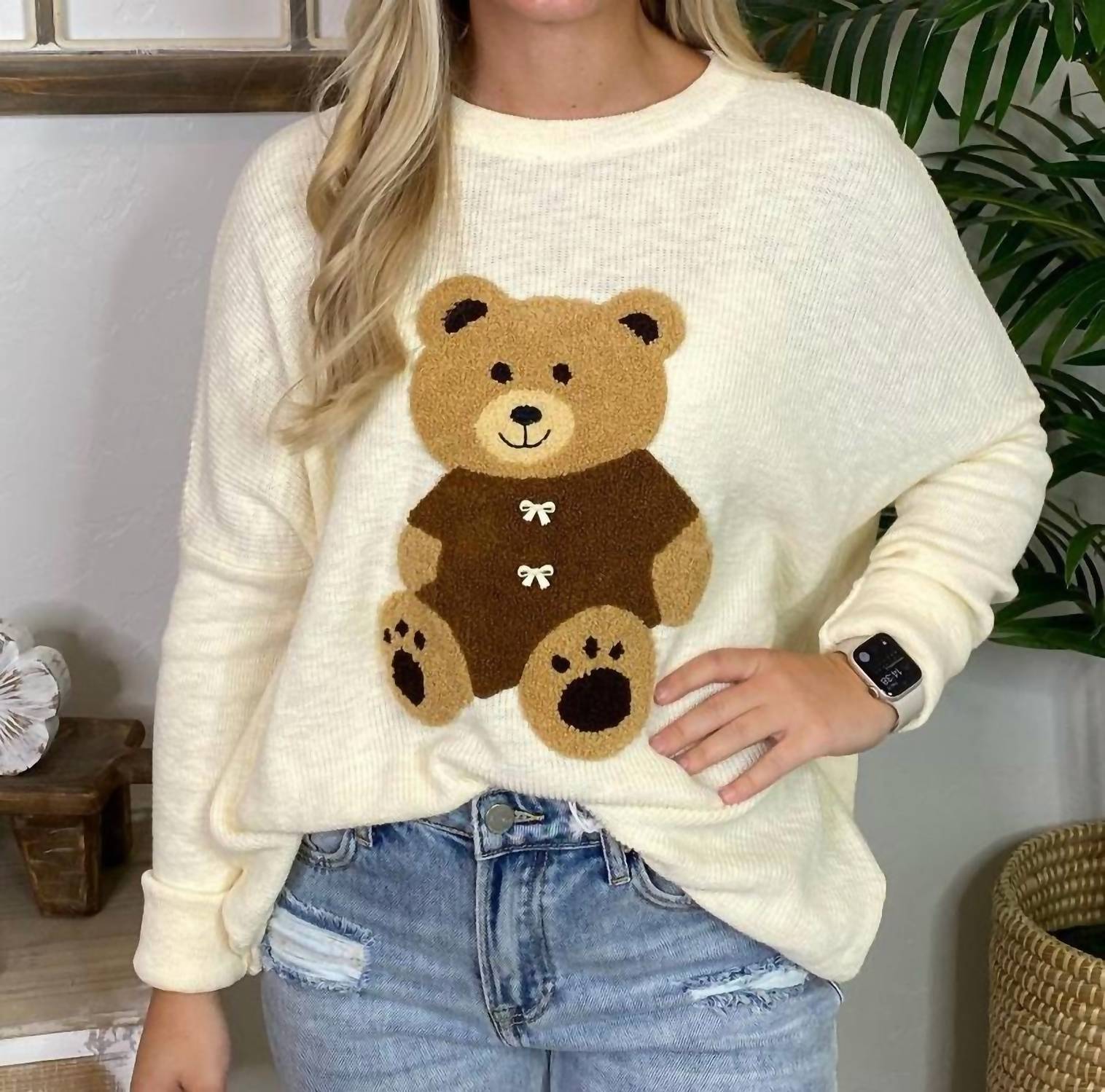 Easel - Teddy Bear Knit Sweater