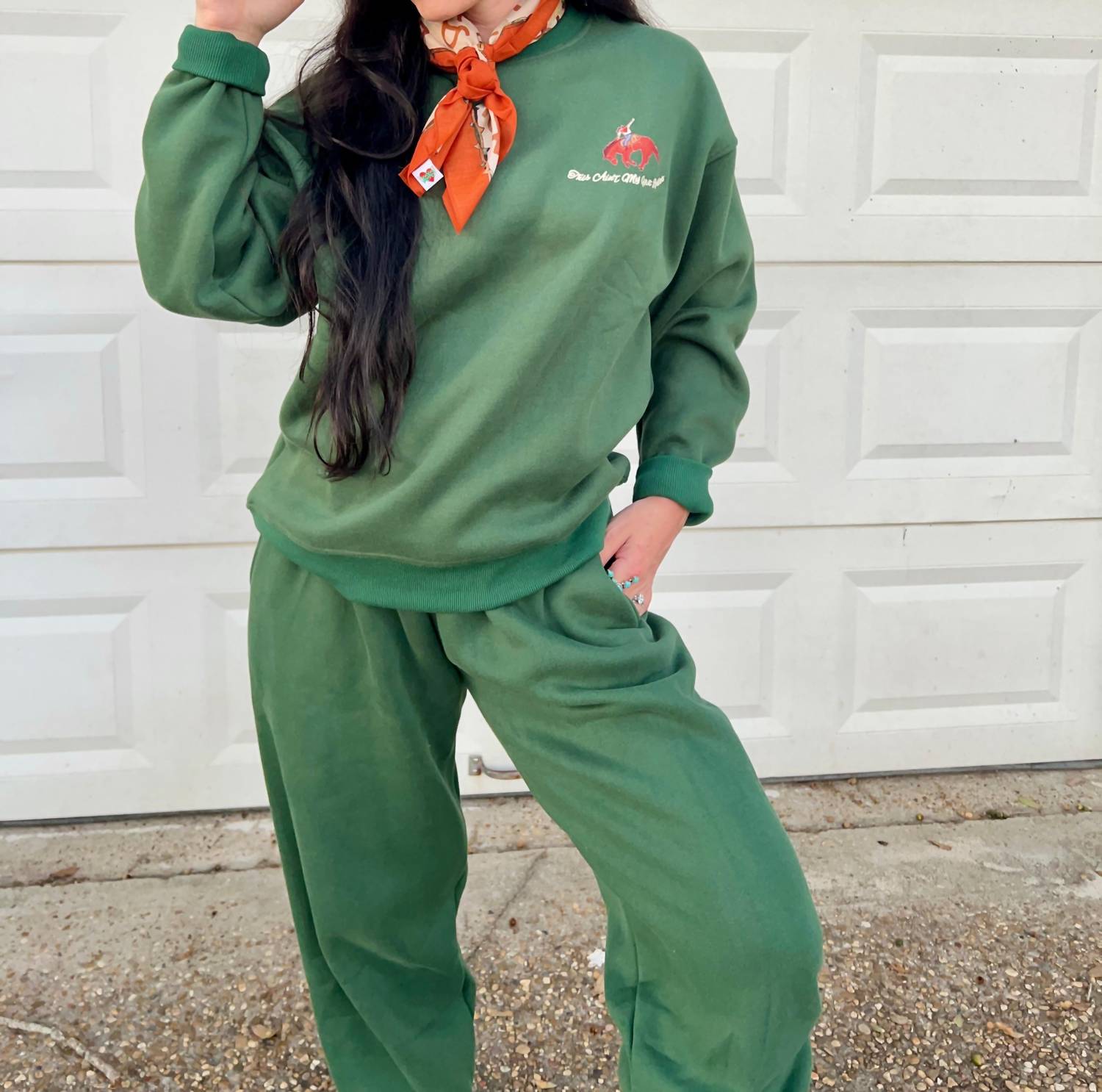 Bailey Rose See You Cowboy Sweatpants in pine green - women's pants - view 4