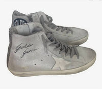 GOLDEN GOOSE Women's Francy Glitter List Sneakers in silver white - women's sneaker - detail view