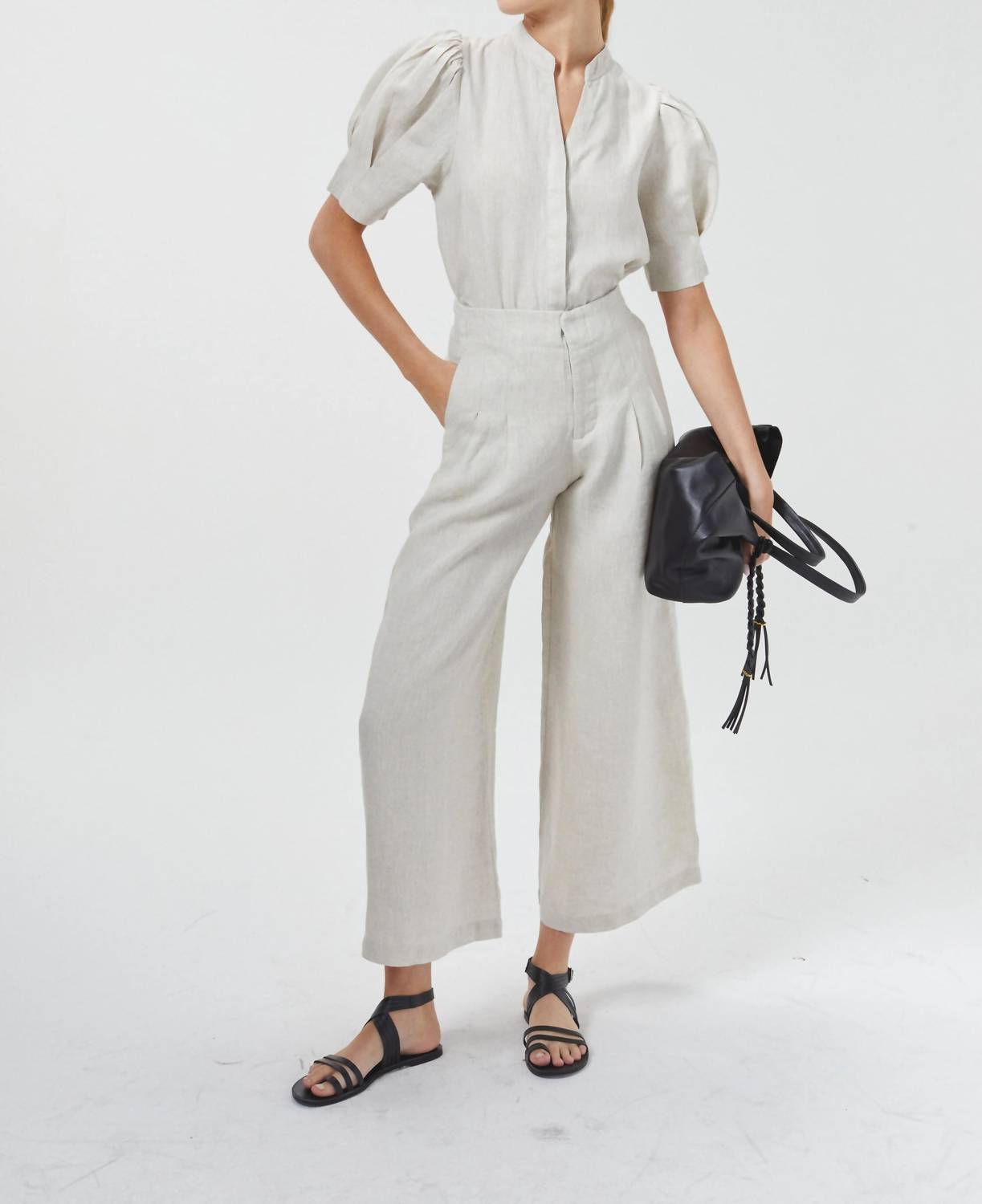 lanhtropy Culotte Linen Pants in natural - women's pants