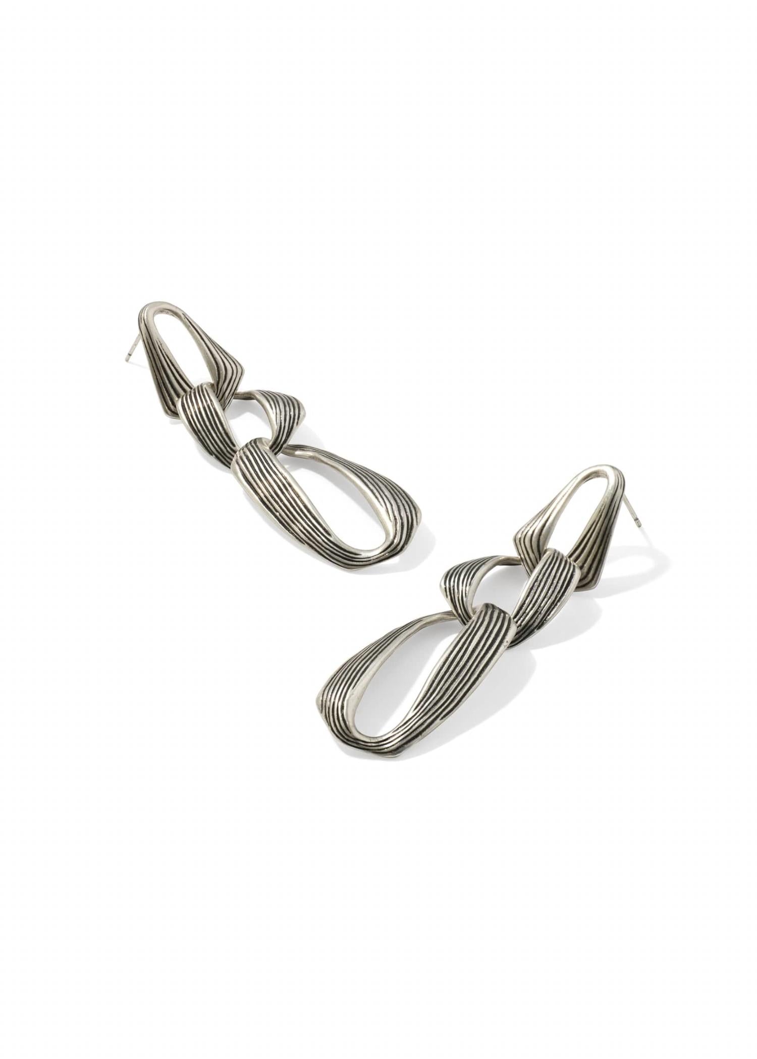 Kendra Scott Women's Kira Statement Earrings in vintage rhodium - women's jewelry - detail view