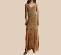 Aggel Knitwear - The Penelope Fringed Maxi Dress