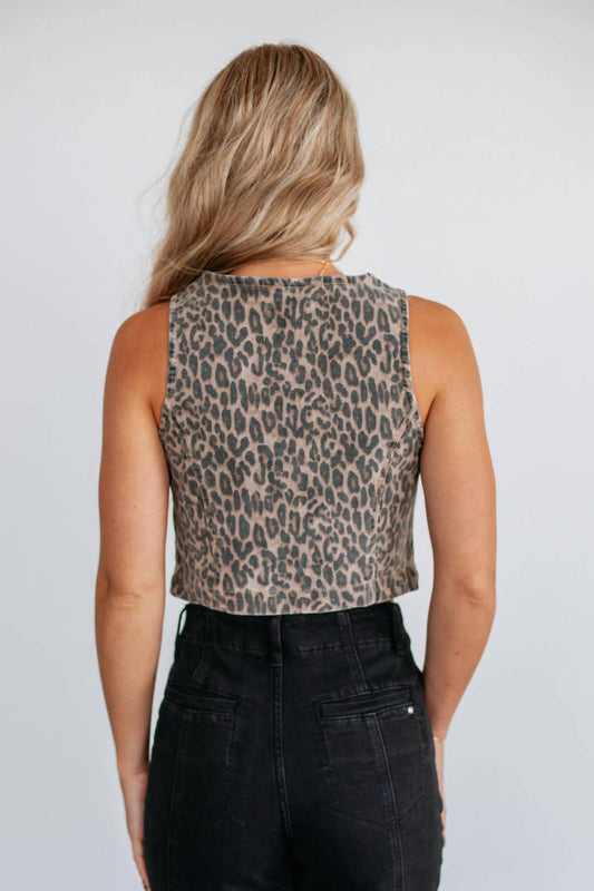 Hidden - Rebel Cheetah Denim Vest