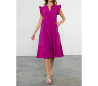 Thml - Ruffle Sleeve Tiered Midi Dress