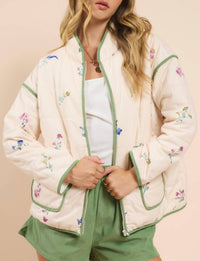 Sadie & Sage - Fair Weather Quilted Zip Up Jacket