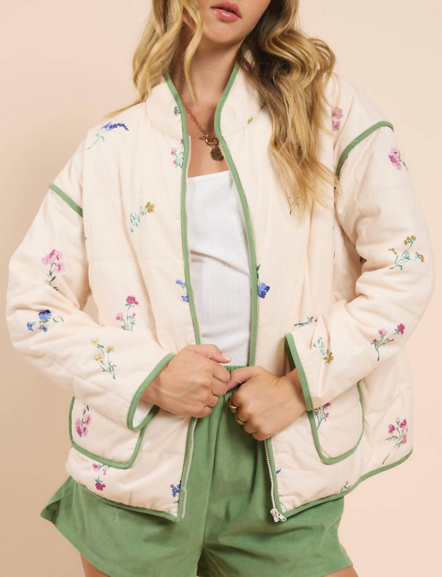 Sadie & Sage - Fair Weather Quilted Zip Up Jacket