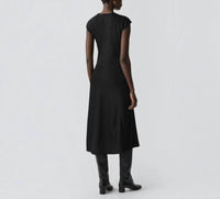 Theory - Twist Bodice Satin Midi Dress