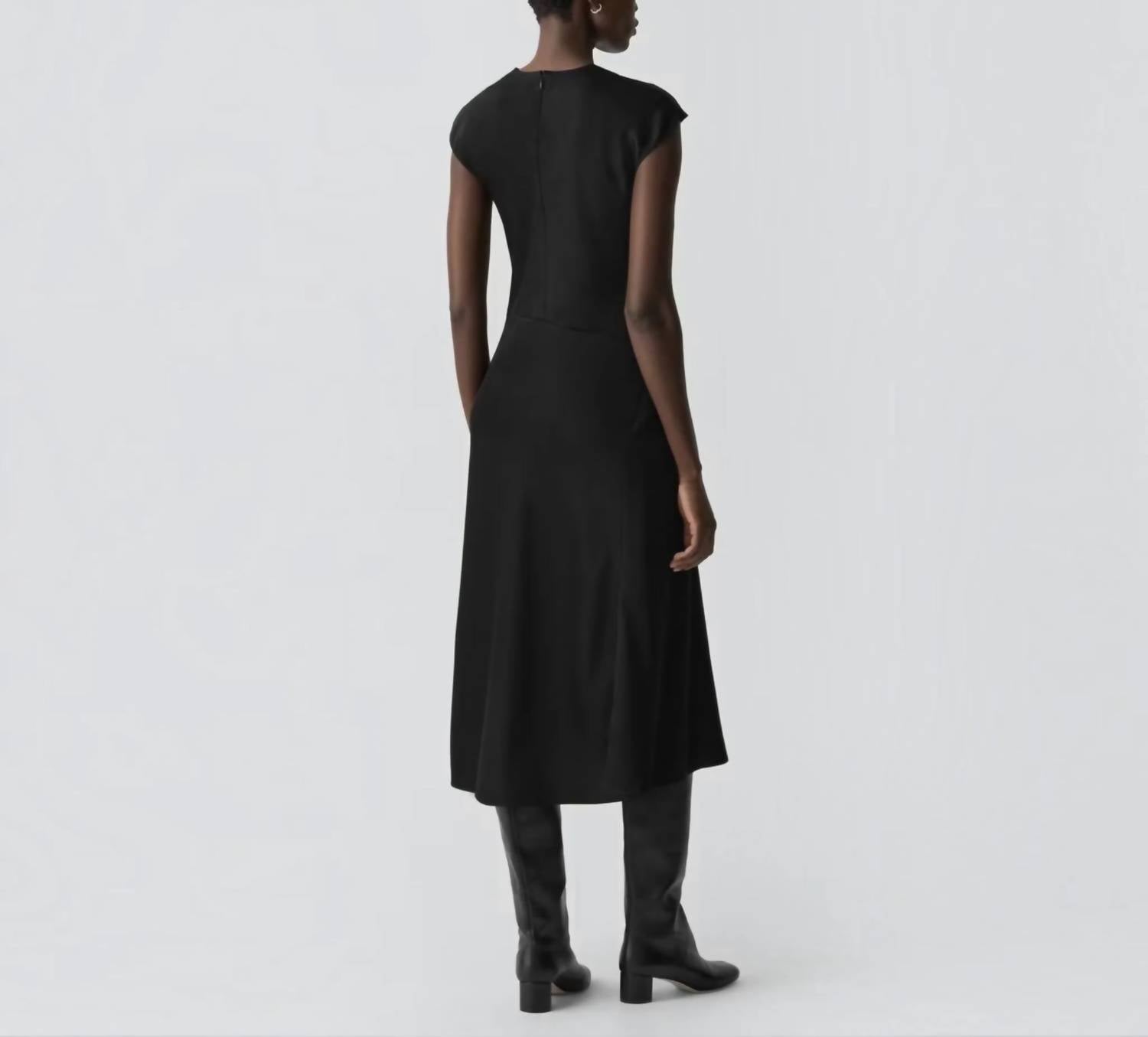 Theory - Twist Bodice Satin Midi Dress