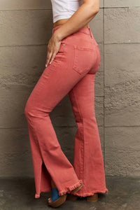 Risen - Bailey High Waist Side Slit Flare Jeans
