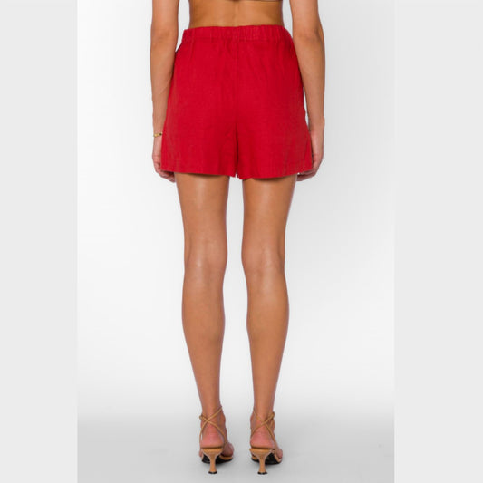 Velvet Heart - Fedra Salsa Pleated Pull-on Shorts