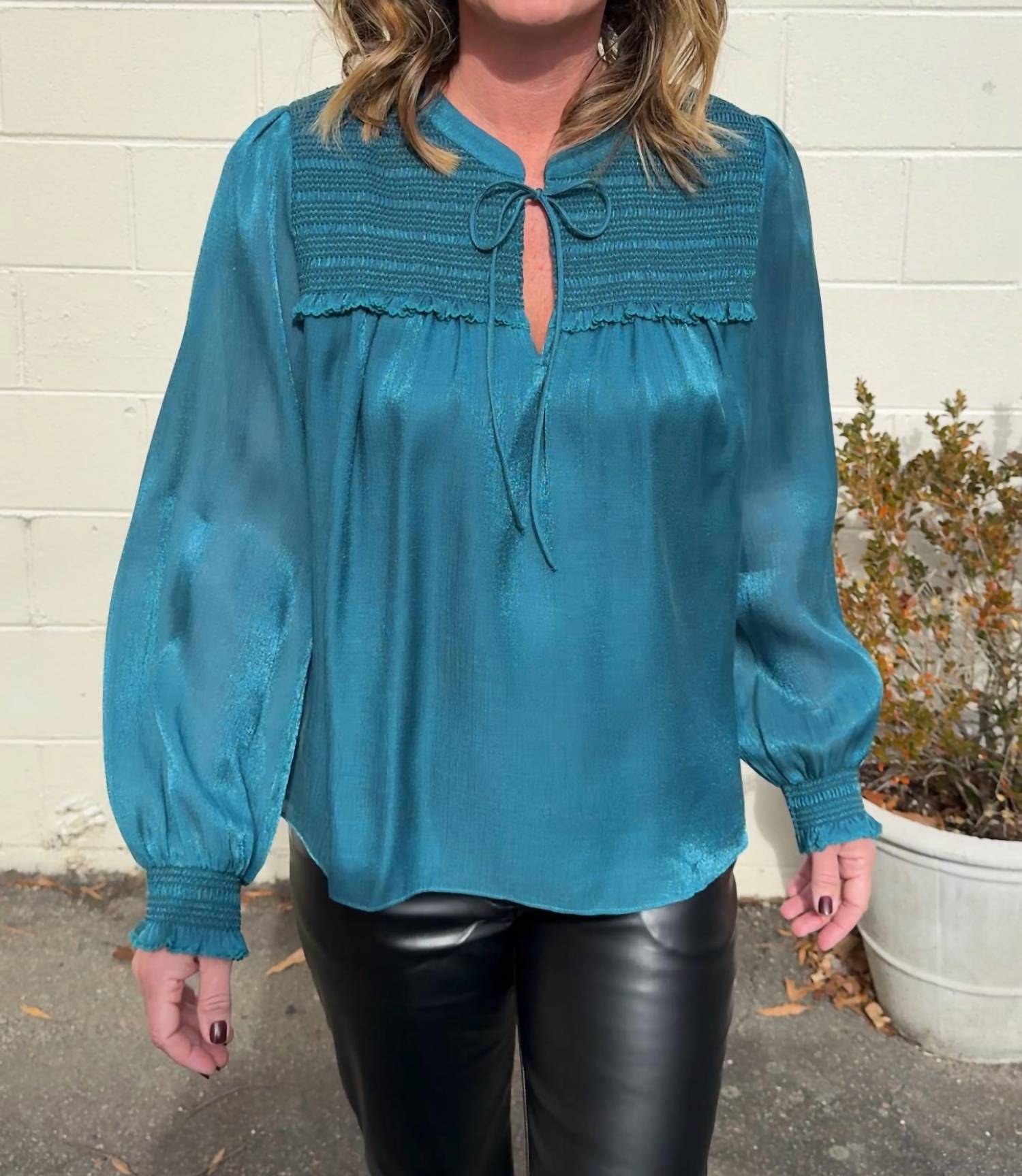 Current Air - Monica Satin Long Sleeve Blouse