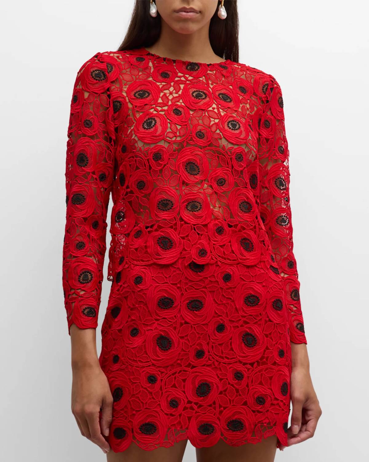 Milly - Nori Long Sleeve Lace Top