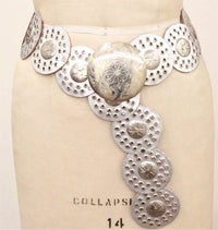 Dairi - Women's Medallion Metallic Leather Belt