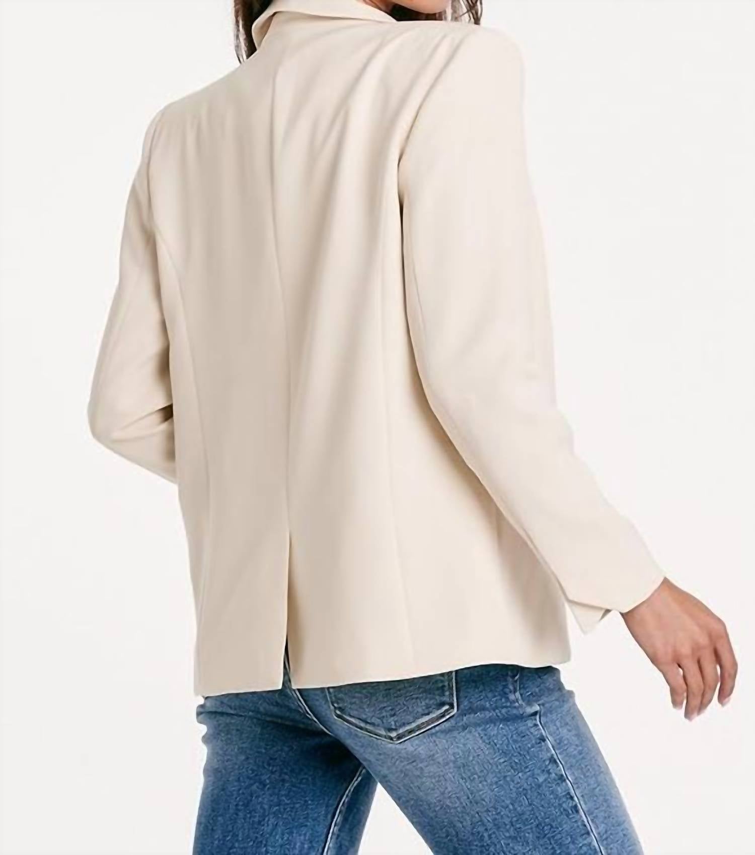 Another Love Berkley Long Sleeve Blazer in birch - women's jacket - alternate view