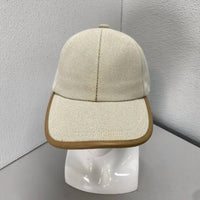 Vince Unisex Leather Trim Baseball Cap in beige - women's hat - view 6