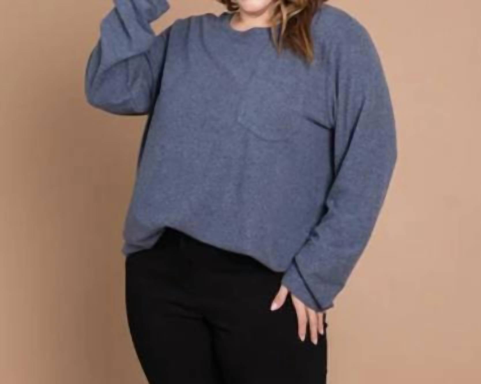 Cotton Bleu - Curvy Long Sleeve Tshirt