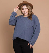 Cotton Bleu - Curvy Long Sleeve Tshirt