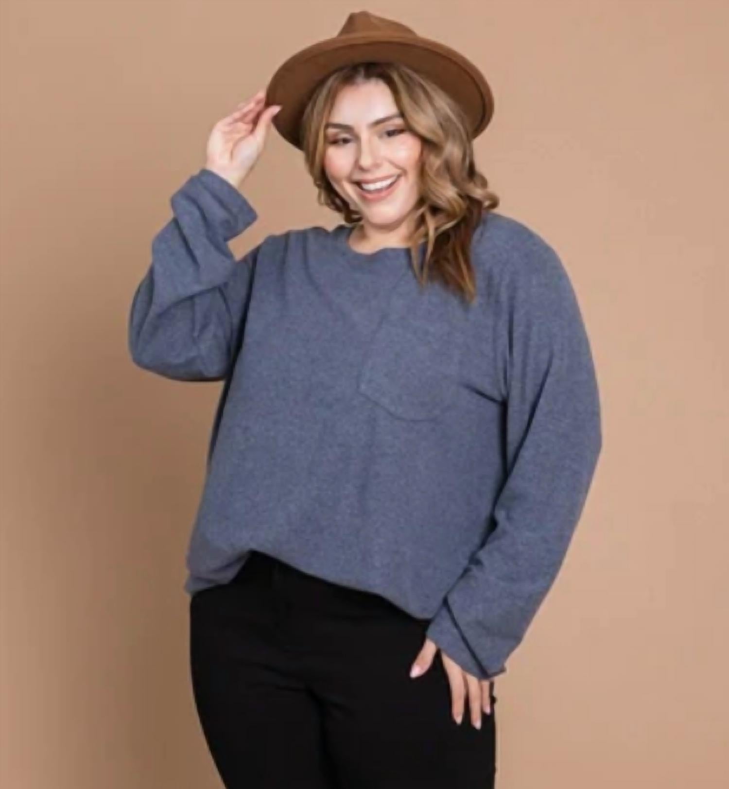 Cotton Bleu - Curvy Long Sleeve Tshirt