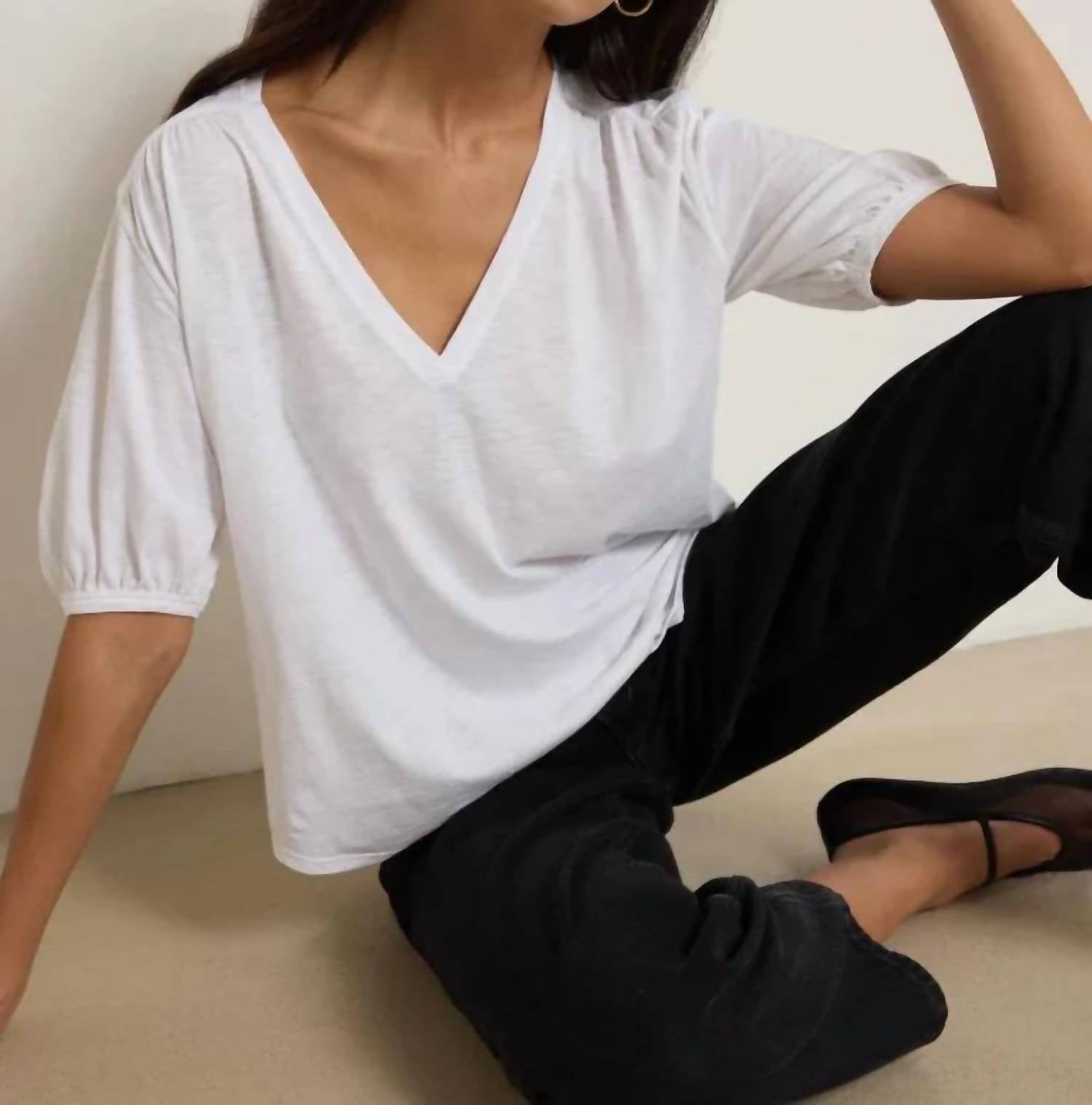 Nation Ltd - Edie Shirred Shoulder Top