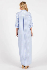 Peace Love Line - Seaside Striped Button Down Maxi Dress