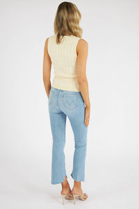 Mother - Insider Crop Pointy Fray High Rise Bootcut Jeans