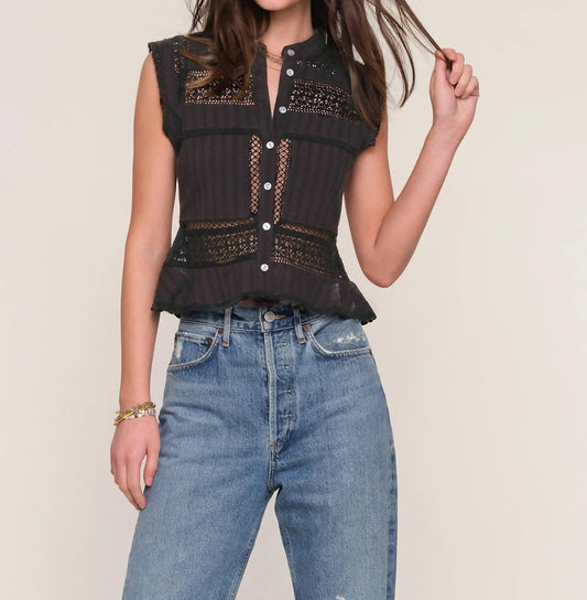 Heartloom - Andress Lacey Sleeveless Button Front