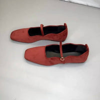 FARM RIO Women's Adjustable Straps Buckle Square Toe Mary Jane Flats in red - women's flats - alternate view