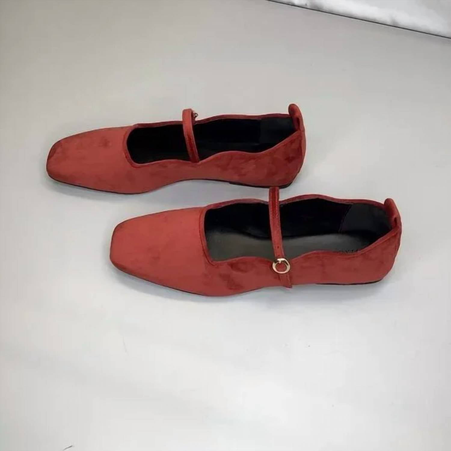 FARM RIO Women's Adjustable Straps Buckle Square Toe Mary Jane Flats in red - women's flats - alternate view