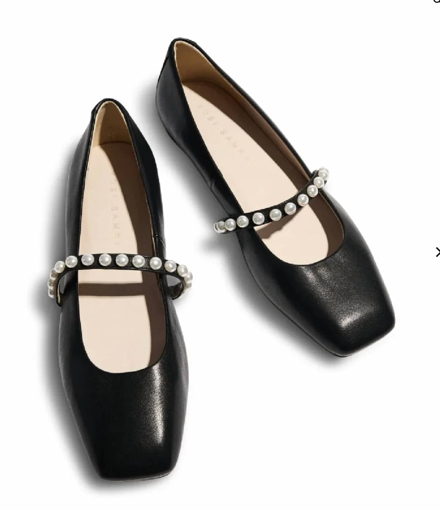 Yosi Samra - Women's Cara Faux Pearl Mary Jane Flat