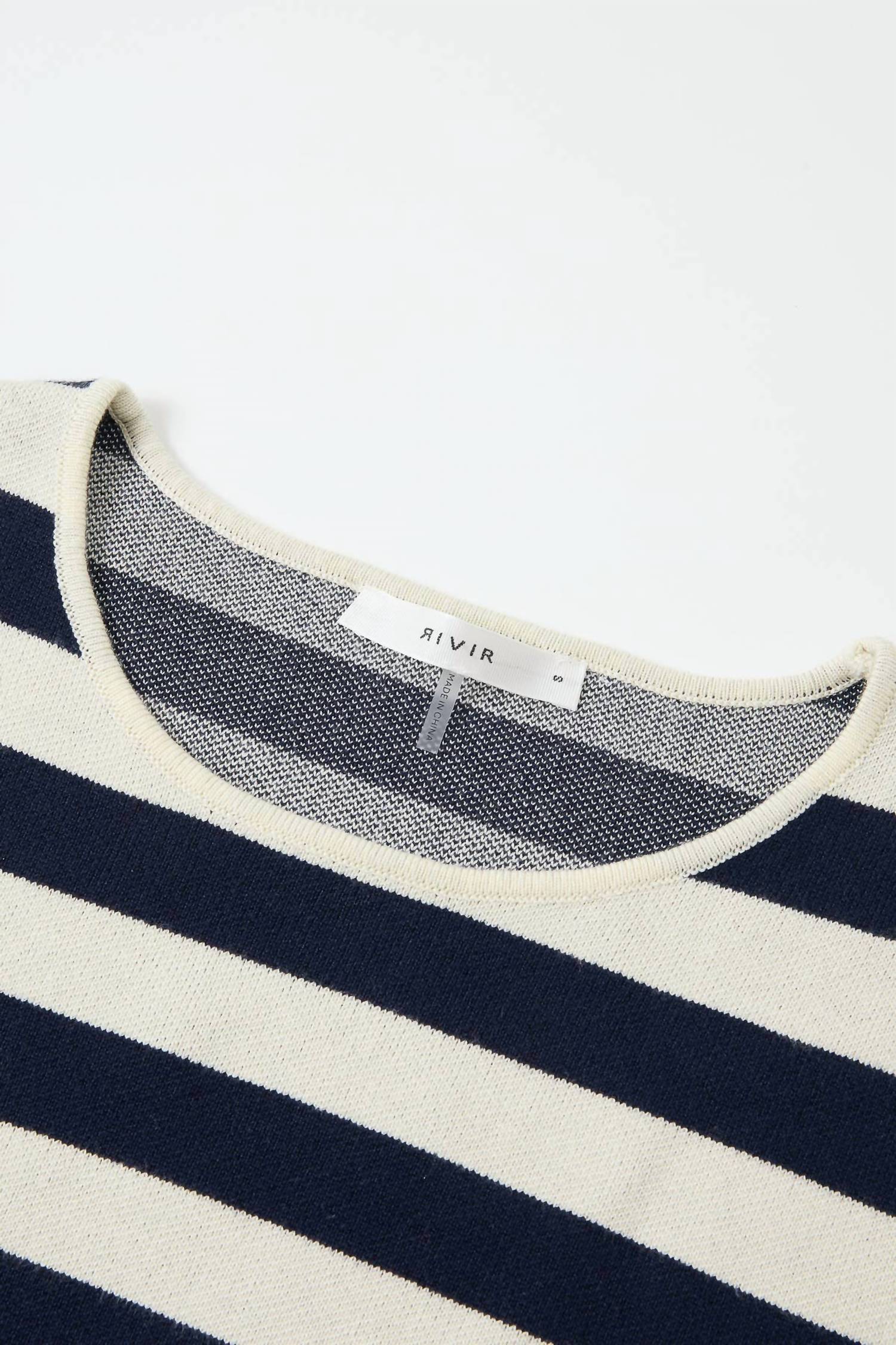 Rivir - Harbor Knit Stripe Rope Embellished Top