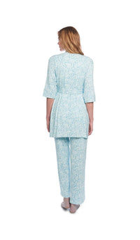 Everly Grey Analise 5 Piece Pajama Set in waves - women's sleepwear - alternate view