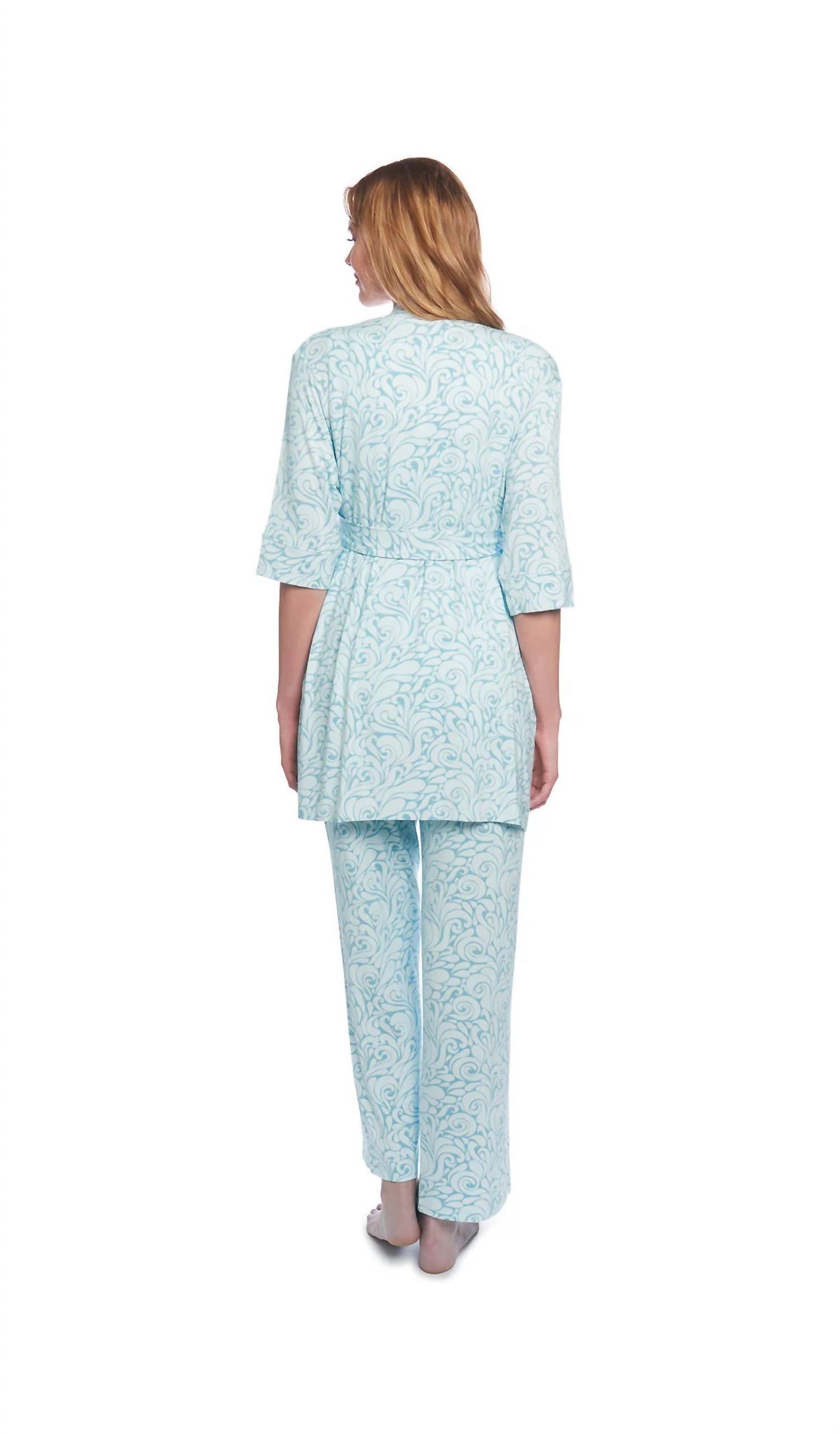 Everly Grey Analise 5 Piece Pajama Set in waves - women's sleepwear - alternate view