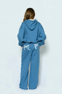 Katie J NYC Shane Wide Leg Pants in blue - kids' joggers - alternate view
