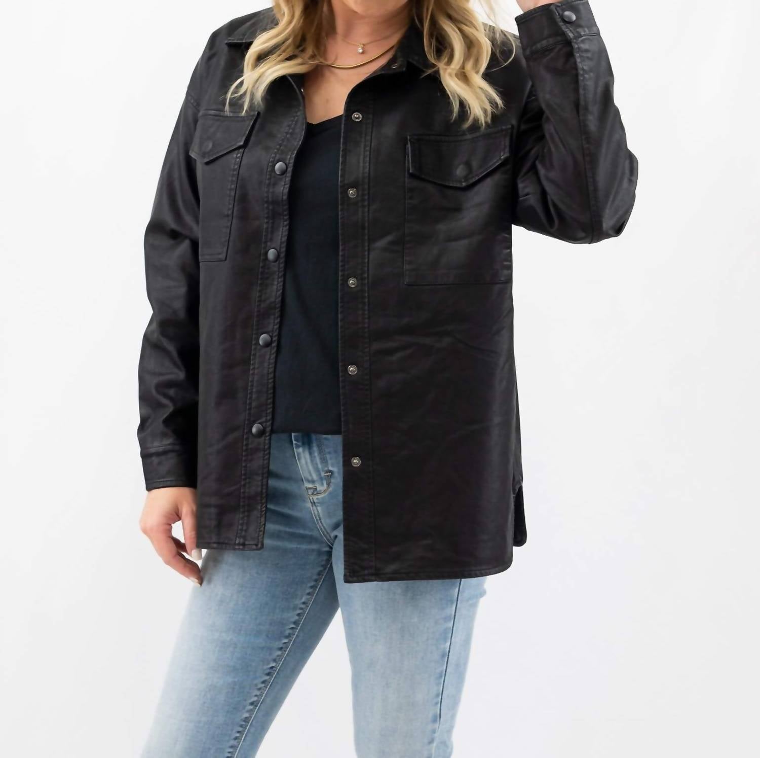 Coalition La - Vegan Leather Shacket